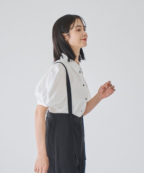 RONEL（ロネル）の「コクーン半袖フレアブラウス（シャツ/ブラウス・レディース・ダークグリーン/ブラック/ホワイト・M/S）」の8枚目の写真