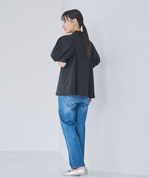 RONEL（ロネル）の「コクーン半袖フレアブラウス（シャツ/ブラウス・レディース・ダークグリーン/ブラック/ホワイト・M/S）」の21枚目の写真