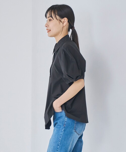 RONEL（ロネル）の「コクーン半袖フレアブラウス（シャツ/ブラウス・レディース・ダークグリーン/ブラック/ホワイト・M/S）」の22枚目の写真