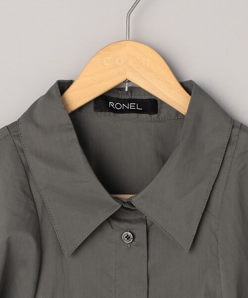 RONEL（ロネル）の「コクーン半袖フレアブラウス（シャツ/ブラウス・レディース・ダークグリーン/ブラック/ホワイト・M/S）」の14枚目の写真