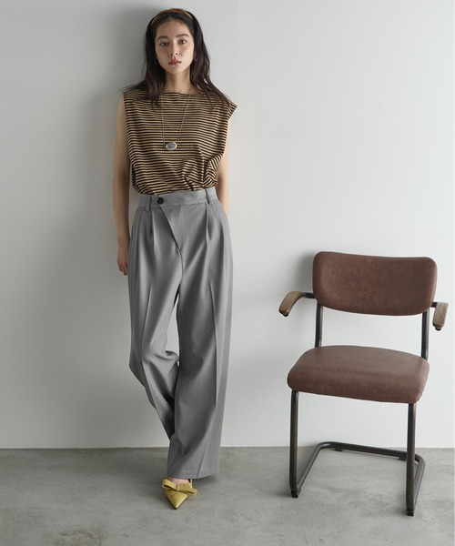 THE YOn（ザヨン）の「フリルビスチェセットフレンチスリーブT（Tシャツ/カットソー・レディース・ブラック×ホワイト/ダークブラウン/ライム/ベージュ・FREE）」の11枚目の写真