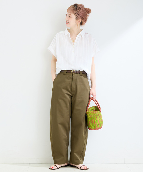 B.C STOCK(ベーセーストック)の「ウォッシャブル / シャドストドルマンフレンチエンブシャツ(シャツ/ブラウス・レディース・ブラック/ホワイト・FREE)」の11枚目の写真