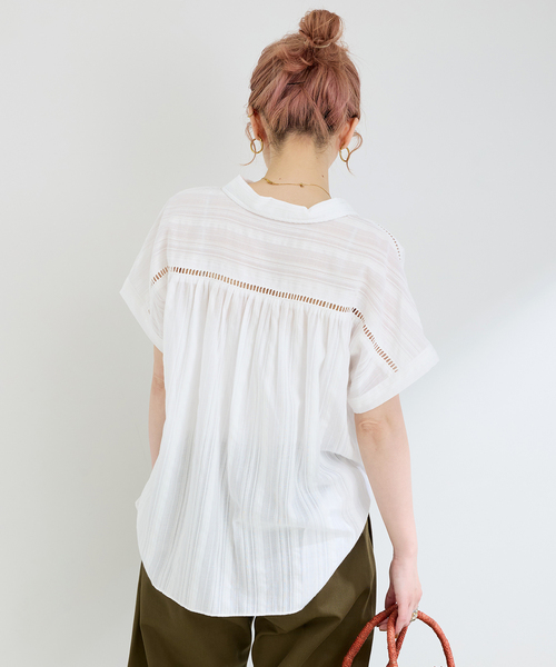 B.C STOCK(ベーセーストック)の「ウォッシャブル / シャドストドルマンフレンチエンブシャツ(シャツ/ブラウス・レディース・ブラック/ホワイト・FREE)」の17枚目の写真