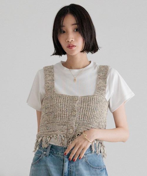 LOWRYS FARM（ローリーズファーム）の「フリンジMIXビスチェ 325495