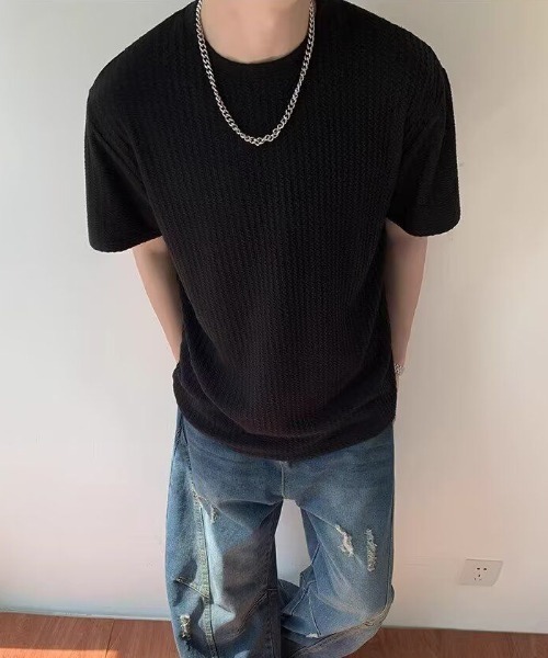 todo リブ編み 半袖Tシャツ セール】リブ編み半袖Tシャツ（Tシャツ/カットソー）｜GEMEDA