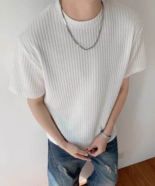 セール】リブ編み半袖Tシャツ（Tシャツ/カットソー）｜GEMEDA