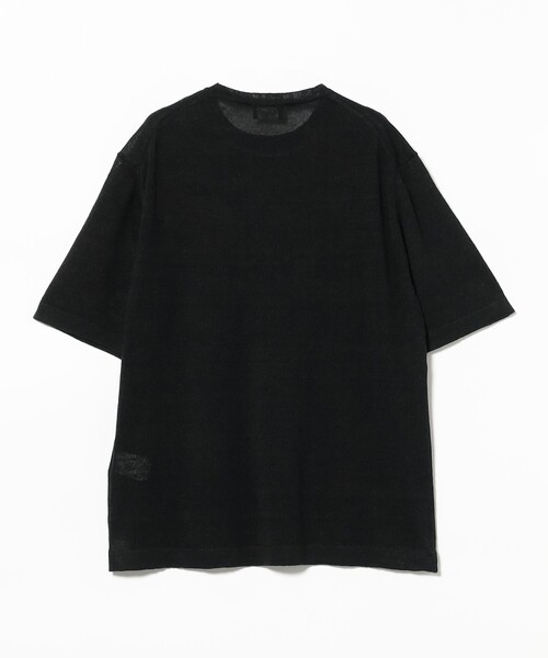 MORGANO（モルガーノ）の「【別注】MORGANO / リネンコットン クルーネック ニットTシャツ（Tシャツ/カットソー・メンズ・ブラック/チャコールグレー/パープル系その他6・44/46/48/50）」の5枚目の写真