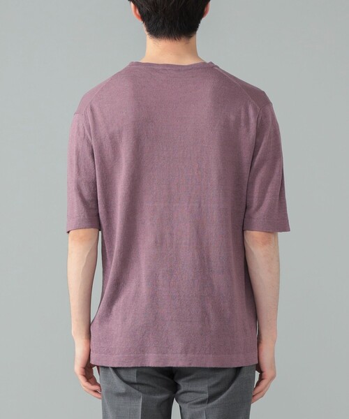 MORGANO（モルガーノ）の「【別注】MORGANO / リネンコットン クルーネック ニットTシャツ（Tシャツ/カットソー・メンズ・ブラック/チャコールグレー/パープル系その他6・44/46/48/50）」の17枚目の写真