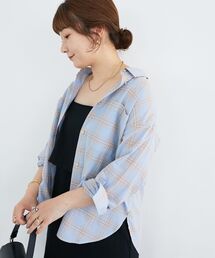 シアーチェック2wayシャツ