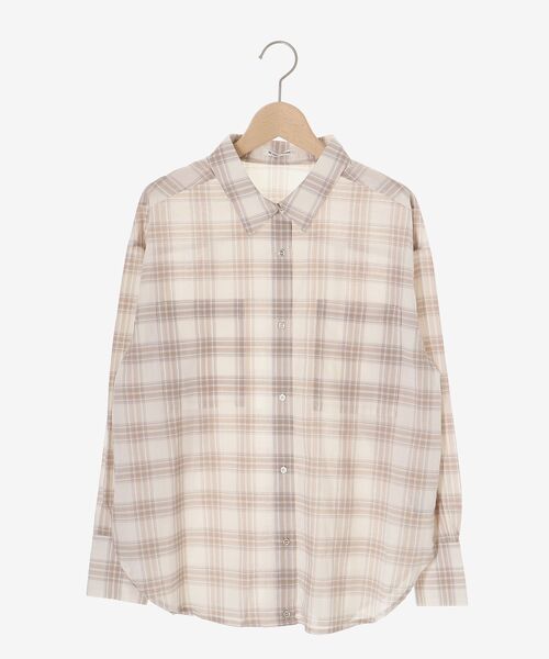 le.coeur blanc（ルクールブラン）の「シアーチェック2wayシャツ（シャツ/ブラウス・レディース・ベージュ系その他2/ブルー系その他2/ブラック系その他・38）」の4枚目の写真