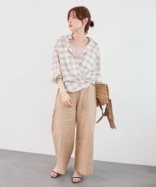 le.coeur blanc（ルクールブラン）の「シアーチェック2wayシャツ（シャツ/ブラウス・レディース・ベージュ系その他2/ブルー系その他2/ブラック系その他・38）」の16枚目の写真