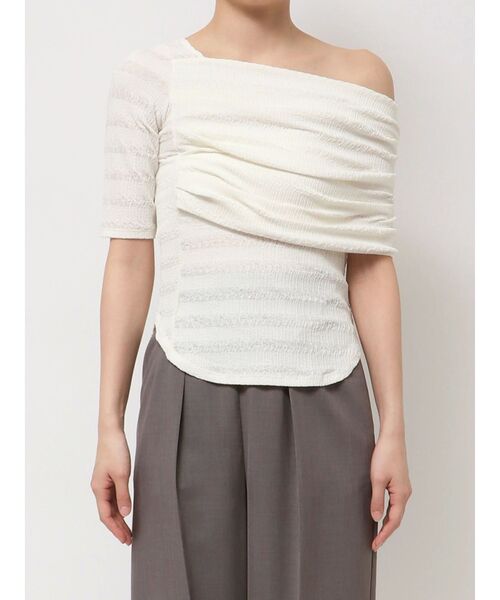 LAGUNAMOON（ラグナムーン）の「アシンメトリーカットトップス（Tシャツ/カットソー・レディース・アイボリー/ブラック・FREE）」の15枚目の写真