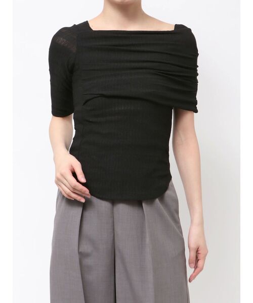 LAGUNAMOON（ラグナムーン）の「アシンメトリーカットトップス（Tシャツ/カットソー・レディース・アイボリー/ブラック・FREE）」の8枚目の写真