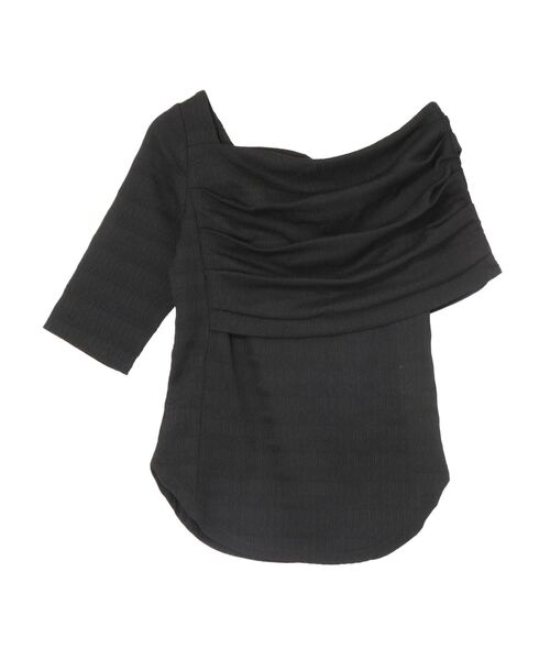 LAGUNAMOON（ラグナムーン）の「アシンメトリーカットトップス（Tシャツ/カットソー・レディース・アイボリー/ブラック・FREE）」の3枚目の写真