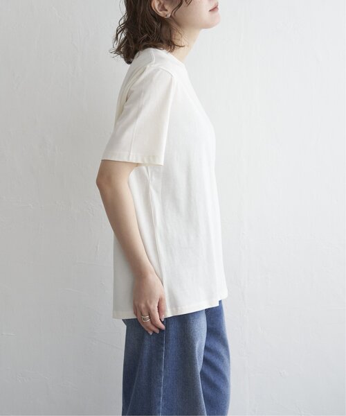 notch.(ノッチ)の「スーピマコットンTシャツ(Tシャツ/カットソー・レディース・ホワイト/ブラック・M)」の3枚目の写真