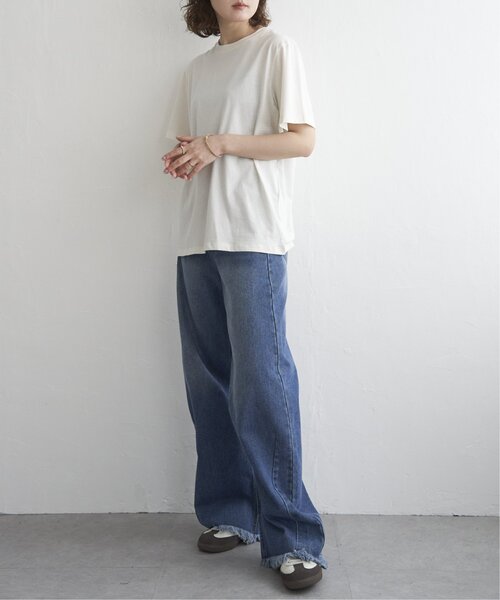 notch.(ノッチ)の「スーピマコットンTシャツ(Tシャツ/カットソー・レディース・ホワイト/ブラック・M)」の22枚目の写真