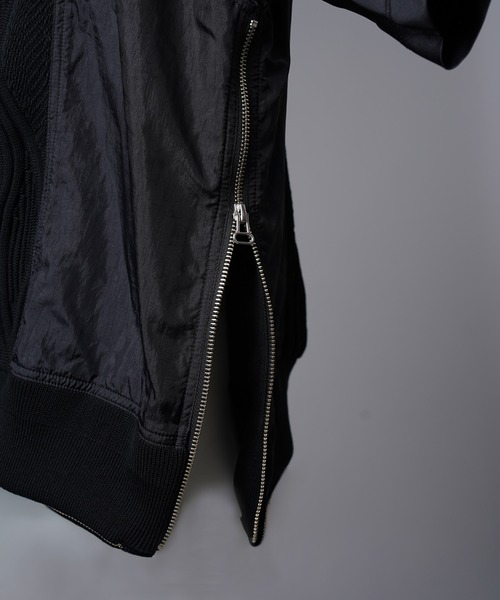MAISON SPECIAL（メゾンスペシャル）の「《UNISEX》Different Material Docking Prime-Over Puckering Short Sleeve Half Zip Knit T-Shirt/異素材ドッキングプライムオーバーパッカリングショートスリーブハーフジップニットTシャツ【MAISON SPECIAL/メゾンスペシャル】（Tシャツ/カットソー・メンズ・ブラック/グレイッシュベージュ・1/2）」の14枚目の写真