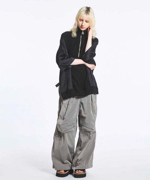 UNISEX》Different Material Docking Prime-Over Puckering Short