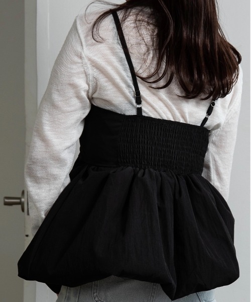 lawgy（ラウジー）の「back shirring balloon cami / バックシャーリングバルーンキャミ（キャミソール・レディース・ホワイト/ブラック/ベビーピンク・FREE）」の11枚目の写真