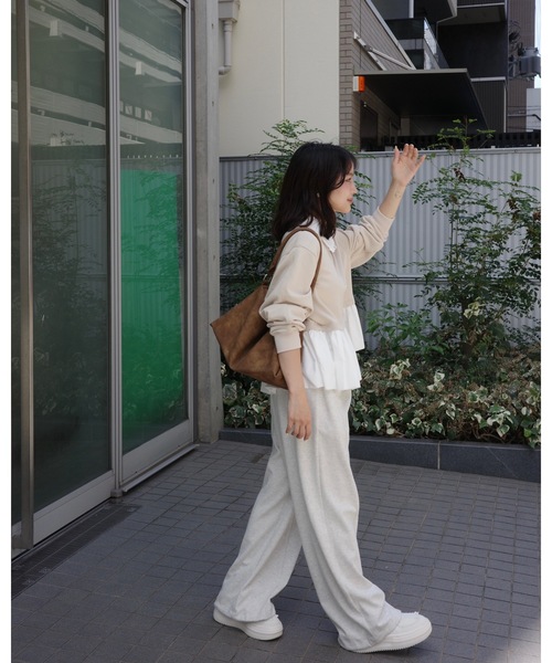 jumelle（ジュメロ）の「zip collar peplum sweat（スウェット・レディース・グレー/ベージュ・FREE）」の16枚目の写真