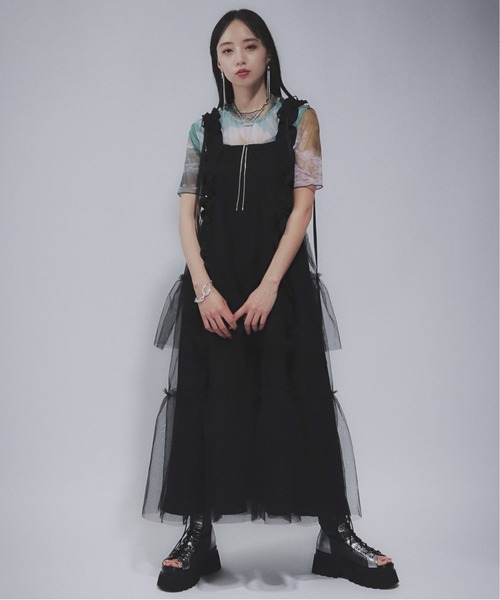 SinceTheデザイン感リボン&フリルフレアワンピース ロング丈 リボンモチーフロングワンピース – Maison de Lyla