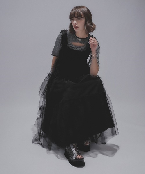 ロングフリルギャザーリボンワンピース(HARE)（ワンピース）｜HARE