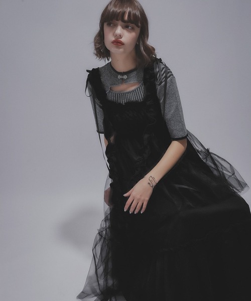 ロングフリルギャザーリボンワンピース(HARE)（ワンピース）｜HARE