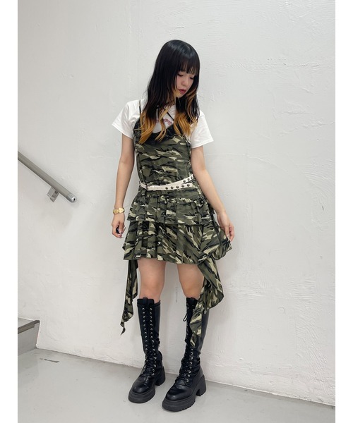 jouetie（ジュエティ）の「ドレープフリルカットミニワンピース 迷彩 カモフラ レオパード（ワンピース・レディース・ブラック/カーキ/ブラウン・MEDIUM）」の16枚目の写真