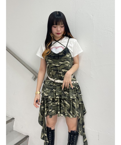 jouetie（ジュエティ）の「ドレープフリルカットミニワンピース 迷彩 カモフラ レオパード（ワンピース・レディース・ブラック/カーキ/ブラウン・MEDIUM）」の15枚目の写真