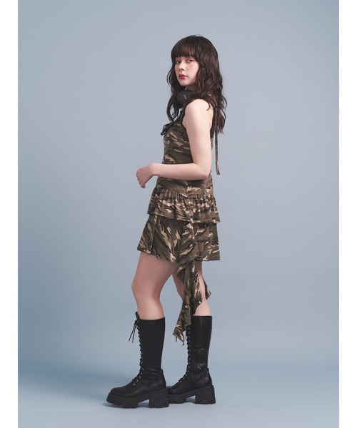 jouetie（ジュエティ）の「ドレープフリルカットミニワンピース 迷彩 カモフラ レオパード（ワンピース・レディース・ブラック/カーキ/ブラウン・MEDIUM）」の14枚目の写真