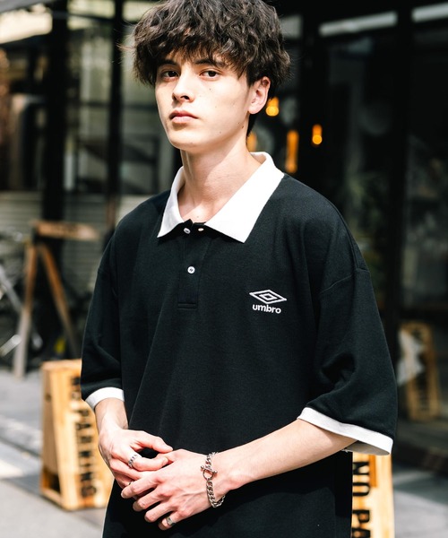 UMBRO アンブロ 別注コラボ オーバーサイズ鹿の子ワンポイントロゴ刺繍