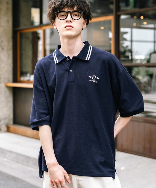 UMBRO アンブロ 別注コラボ オーバーサイズ鹿の子ワンポイントロゴ刺繍