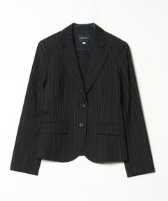 ストライプギャバ ダブルテーラードジャケット（ダウンジャケット