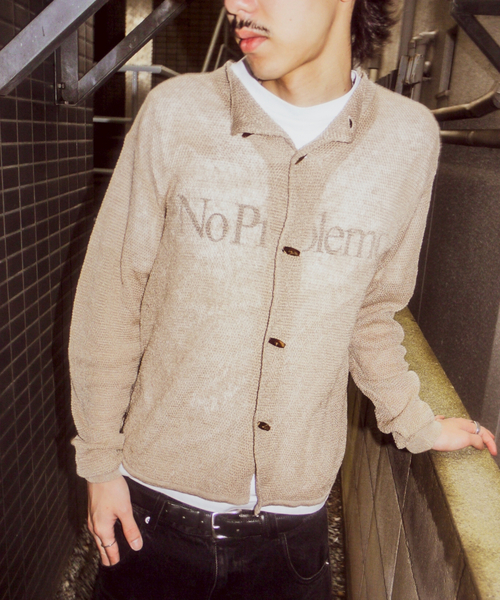 PULP/417EDIFICE(パルプフォーワンセブンエディフィス)の「AROUSAL / アローサル COLLARED C/D 25SS-ASLKT01(カーディガン/ボレロ・メンズ・ブラック/ブルー系その他/ベージュ・3/2)」の2枚目の写真