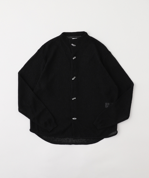 PULP/417EDIFICE(パルプフォーワンセブンエディフィス)の「AROUSAL / アローサル COLLARED C/D 25SS-ASLKT01(カーディガン/ボレロ・メンズ・ブラック/ブルー系その他/ベージュ・3/2)」の1枚目の写真