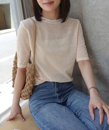 シアーベロアハーフスリーブTシャツ