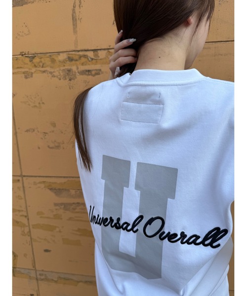 UNIVERSAL OVERALL/別注】バックプリント ロゴ刺繍 ポケットT