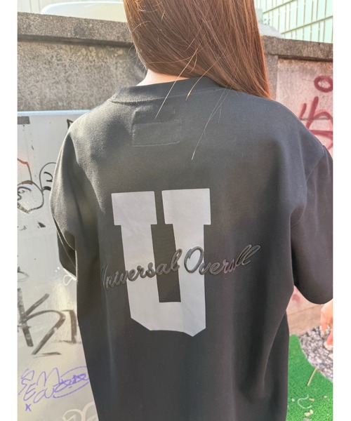 UNIVERSAL OVERALL/別注】バックプリント ロゴ刺繍 ポケットT
