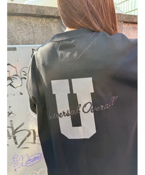 ユニバーサルオーバーオール別注バックプリントロゴししゅうポケットTシャツ ユニバーサルオーバーオール別注バックプリントロゴししゅう