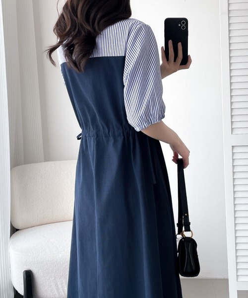 ABITOKYO(アビトーキョー)の「ドロスト異素材切替ワンピース(ワンピース・レディース・ブラック/ネイビー・M/L/XL)」の19枚目の写真