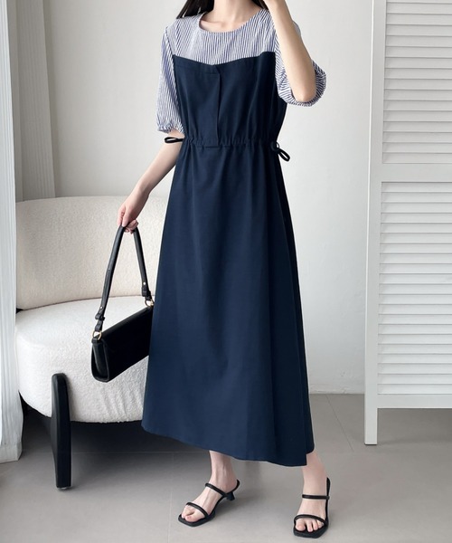 ABITOKYO(アビトーキョー)の「ドロスト異素材切替ワンピース(ワンピース・レディース・ブラック/ネイビー・M/L/XL)」の20枚目の写真