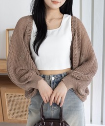 CLEAR BASIC | メッシュガウンニット[着回し力抜群 レイヤード 大人 カジュアル]≪SS新作≫(カーディガン/ボレロ)