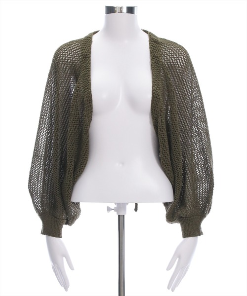 CLEAR BASIC（クリアベーシック）の「メッシュガウンニット[着回し力抜群 レイヤード 大人 カジュアル]≪SS新作≫（カーディガン/ボレロ・レディース・ブラック/ピンク/イエロー/アイボリー/モカ/カーキ・F）」の17枚目の写真