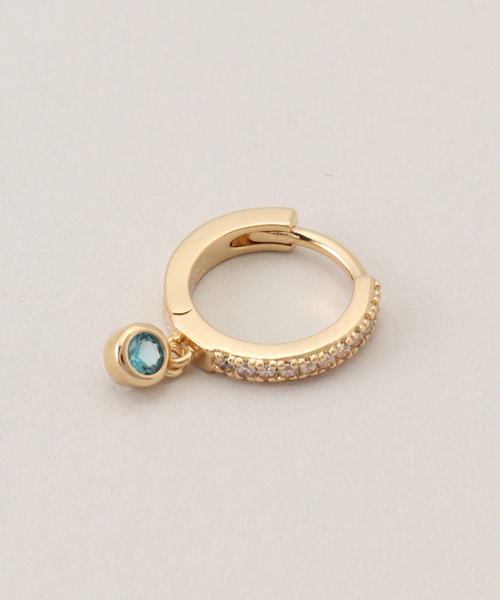 journal standard L'essage(ジャーナルスタンダードレサージュ)の「【NOUVEL AMOUR/ヌーベルアムール】MINI HOOP AVA BLUE(SINGLE):ピアス(片耳用)(ピアス(片耳用)・レディース・サックスブルー・FREE)」の2枚目の写真