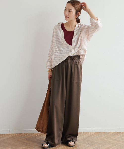 JOURNAL STANDARD relume（ジャーナルスタンダード　レリューム）の「ヴィンテージサテンベイカーパンツ（その他パンツ・レディース・ベージュ/ブラウン・36/38）」の3枚目の写真