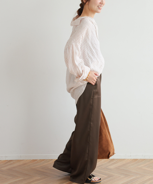 JOURNAL STANDARD relume（ジャーナルスタンダード　レリューム）の「ヴィンテージサテンベイカーパンツ（その他パンツ・レディース・ベージュ/ブラウン・36/38）」の4枚目の写真