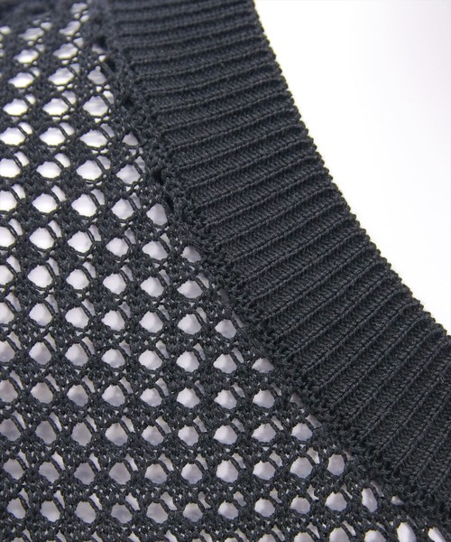 CLEAR BASIC（クリアベーシック）の「ダブルジップメッシュニットトップス［大人 カジュアル サマーニット］≪SS新作≫（ニット/セーター・レディース・ライトベージュ/ブラック/イエロー・F）」の11枚目の写真