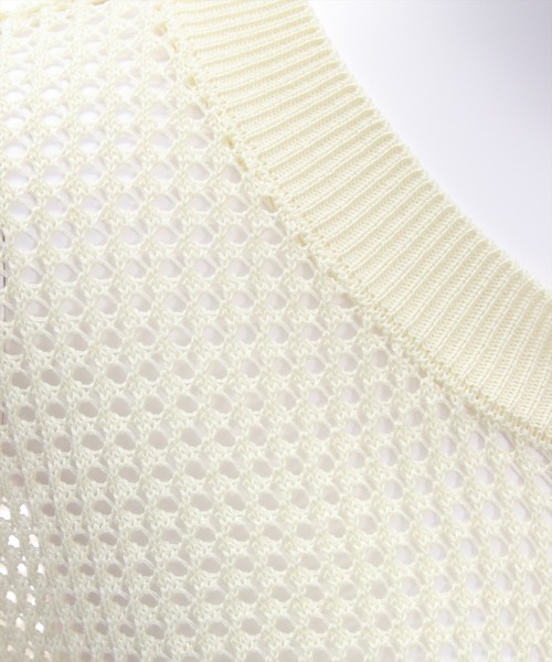 CLEAR BASIC（クリアベーシック）の「ダブルジップメッシュニットトップス［大人 カジュアル サマーニット］≪SS新作≫（ニット/セーター・レディース・ライトベージュ/ブラック/イエロー・F）」の12枚目の写真