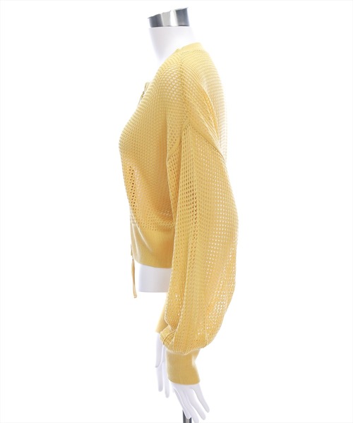 CLEAR BASIC（クリアベーシック）の「ダブルジップメッシュニットトップス［大人 カジュアル サマーニット］≪SS新作≫（ニット/セーター・レディース・ライトベージュ/ブラック/イエロー・F）」の15枚目の写真