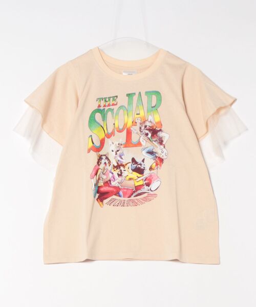 セール】152664：ネコ×ロック柄 メッシュ切替Tシャツ（Tシャツ